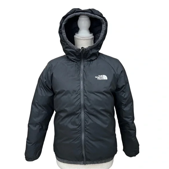 The North Face Kids Charcoal and Black Reversible Puffer Jacket - Picture 7 of 12